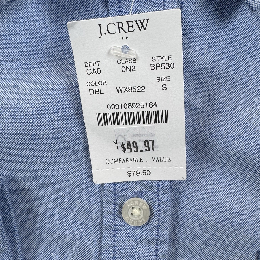 J. CREW Women's Blue Oxford Button Down Long Sleeve Preppy Shirt Size Small NEW - Picture 3 of 8